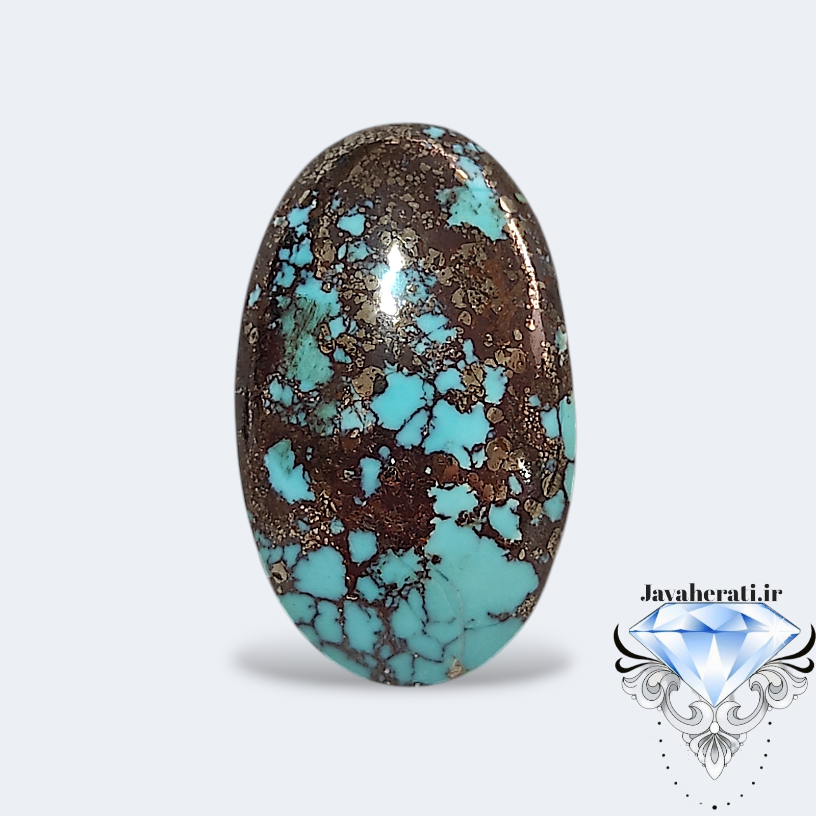 نگین فیروزه پیریت دار معدنی T58
