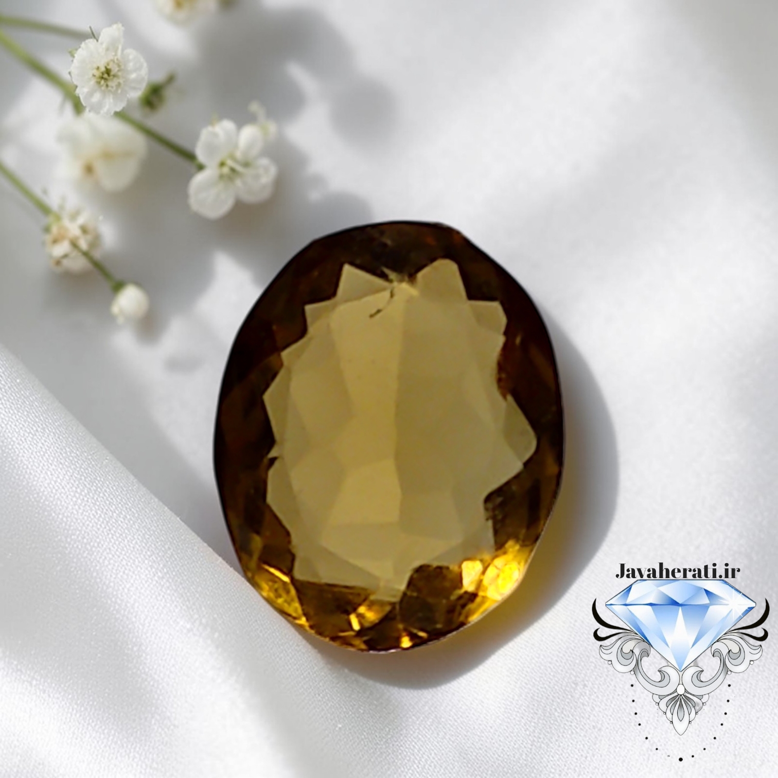 نگین سیترین پررنگ و طبیعی C26