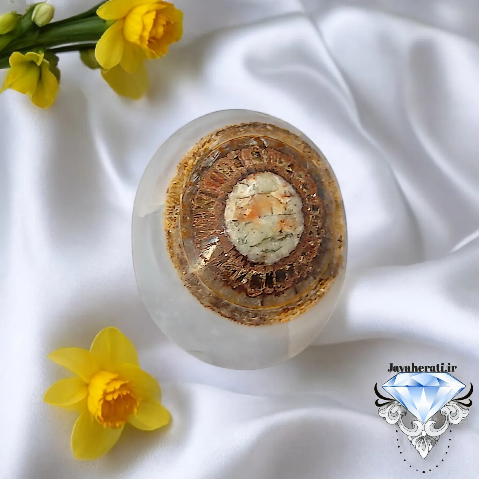 نگین عقیق باباقوری یمنی چشم برجسته کاملا طبیعی