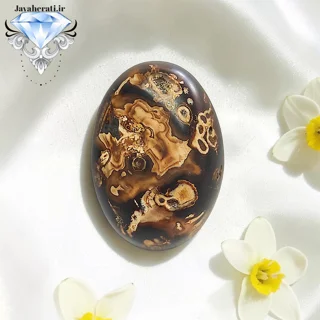 نگین عقیق ملکی مصور بیتکرار M35