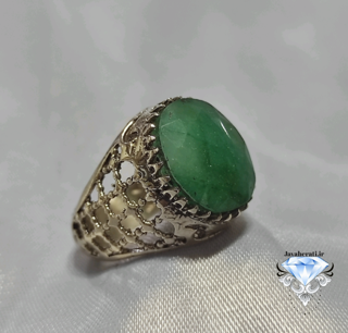 انگشتر مردانه زمرد هندی طبیعی J35