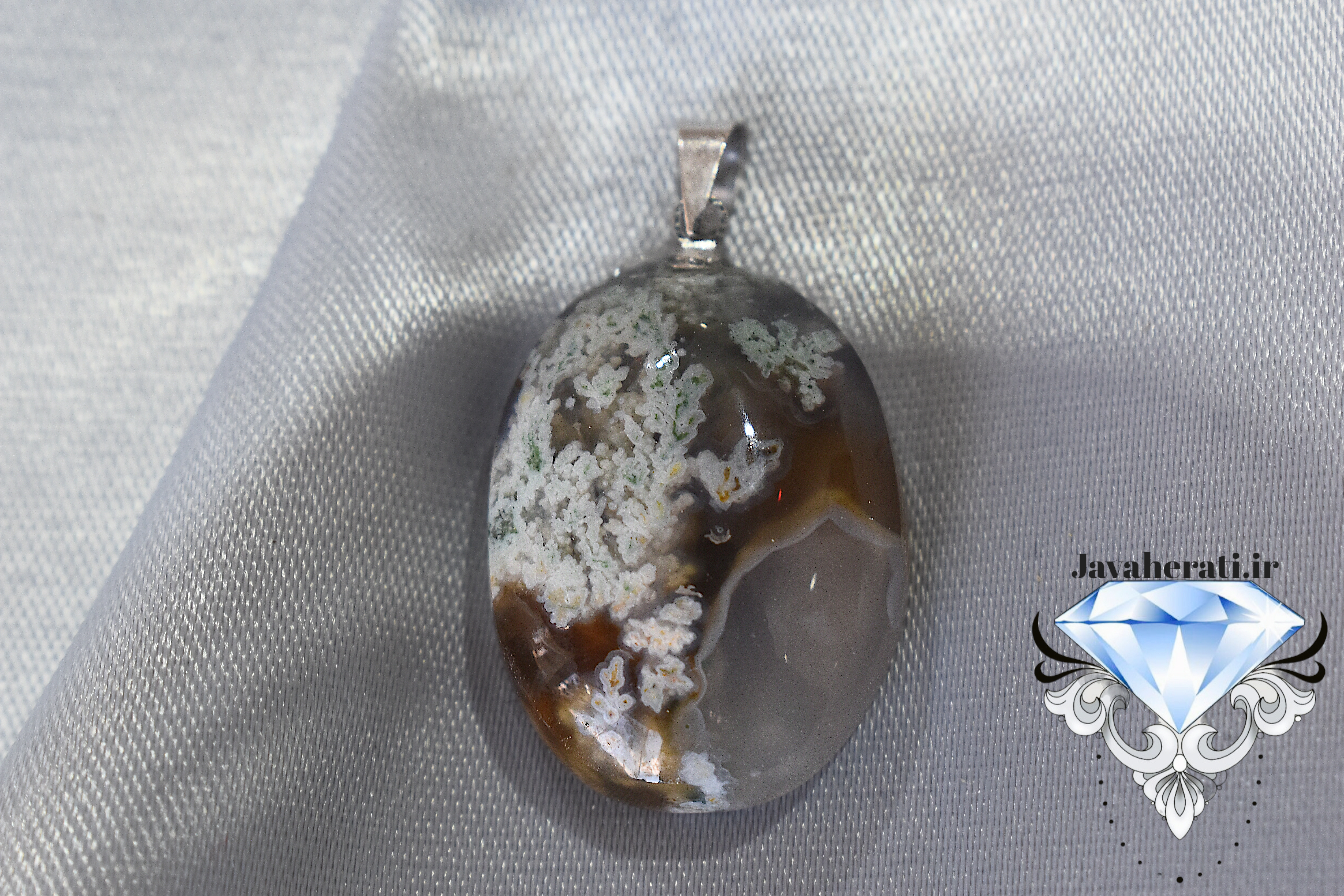 آویز عقیق شجر بهاری معدنی فردوس A20