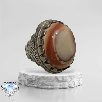 انگشترمردانه عقیق سپوست سلیمانی خوشرنگ وزیبا