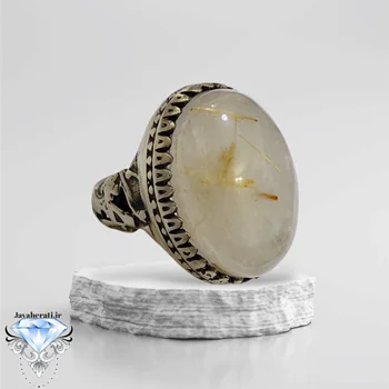 انگشتر کوارتز روتایل طلایی معدنی وفاخر