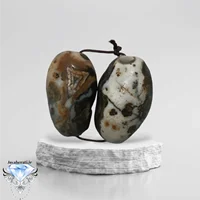 جفت مهره عقیق سلیمانی معدنی وکهنه تراش