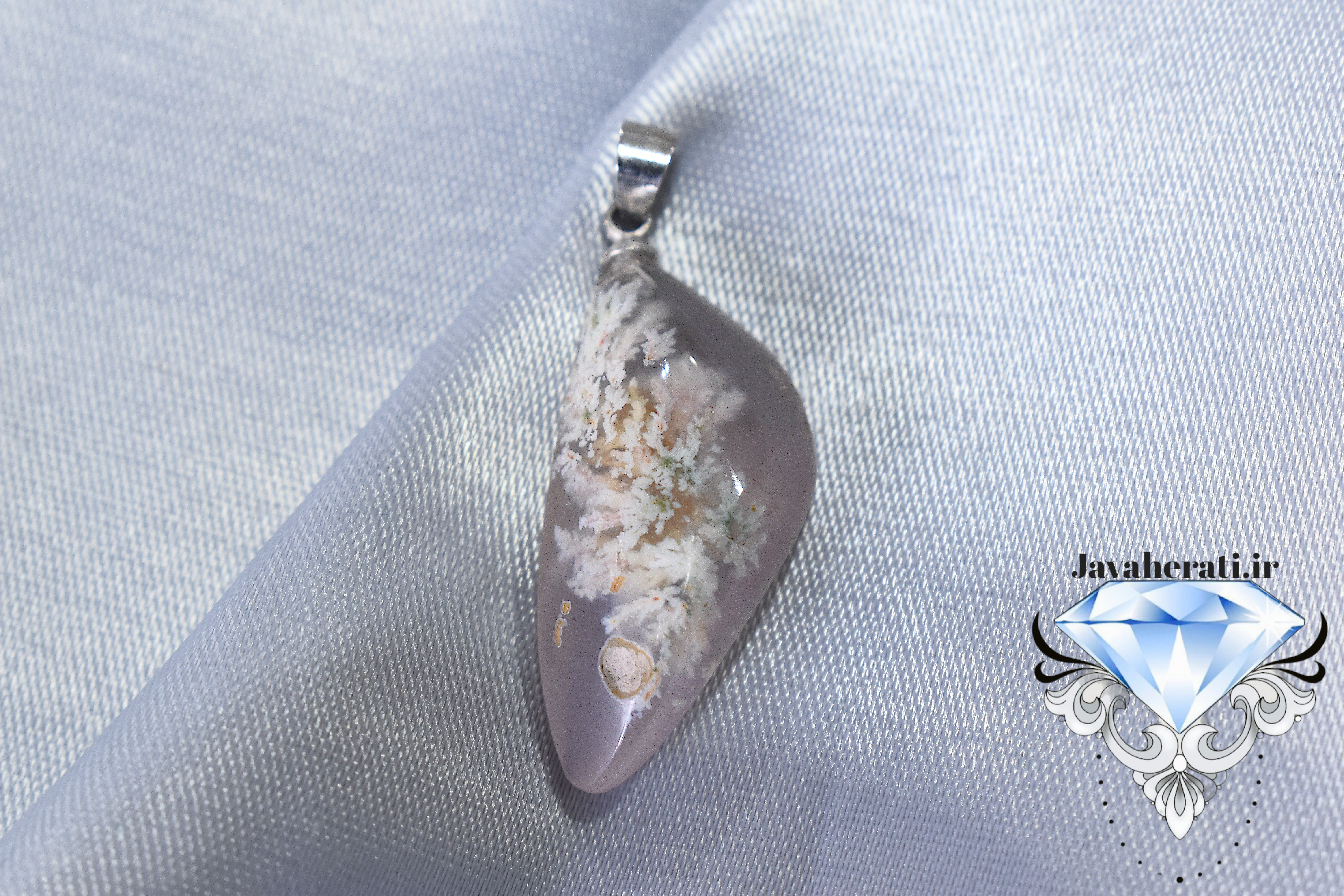 آویز عقیق شجر بهاری معدنی فردوس A21