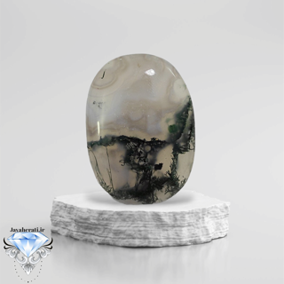 نگین عقیق سلیمانی خزه ای معدنی