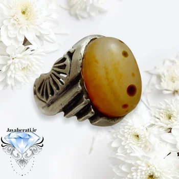 انگشتر عقیق سلیمانی خالدار زیباوخاص