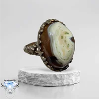 انگشتر عقیق سلیمانی مصور آداب دار وفعال