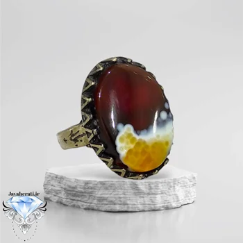 انگشتر عقیق لامه نطفه دار کلکسیونی