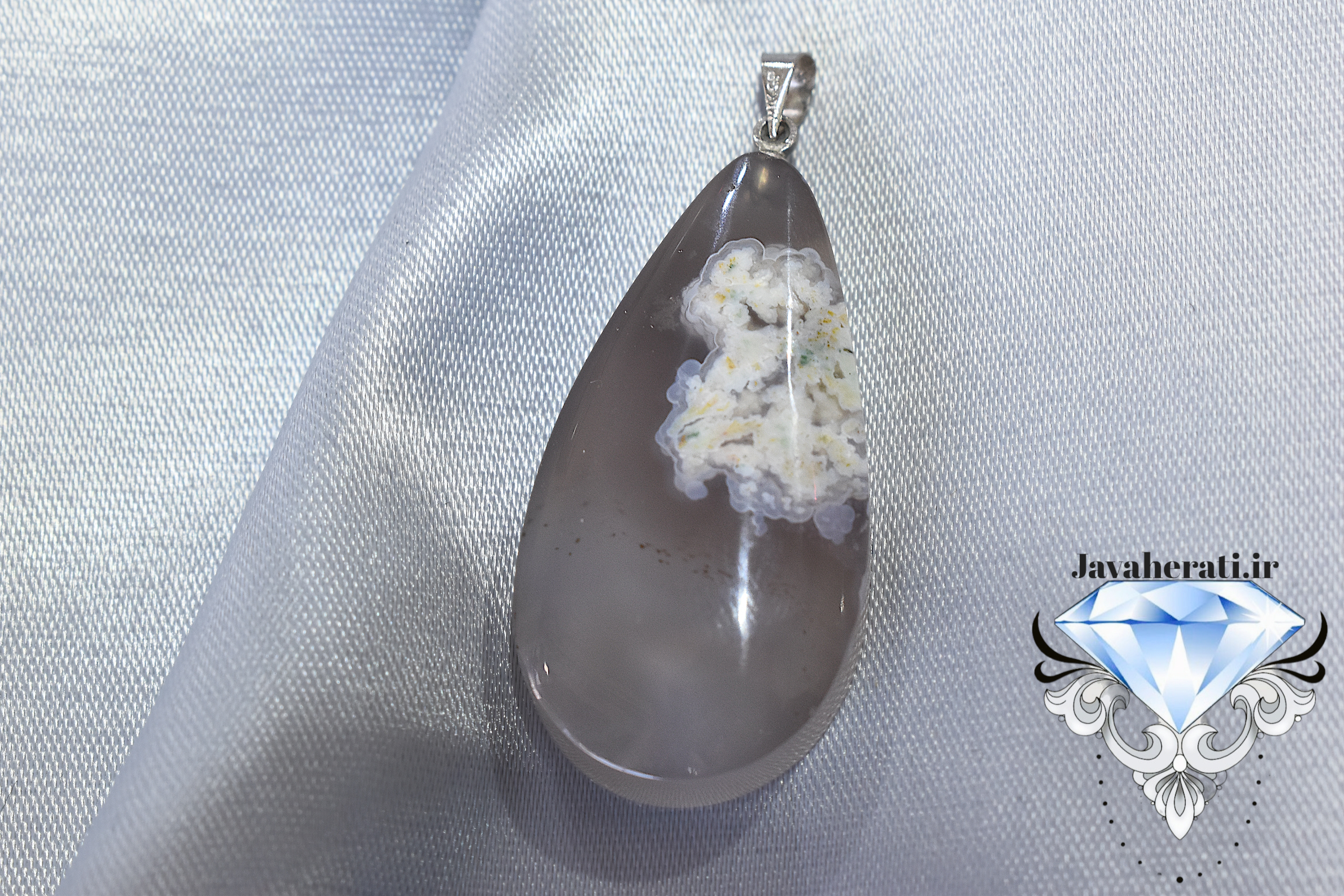 آویز عقیق شجر بهاری معدنی فردوس A24