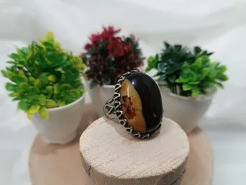 انگشترمردانه عقیق سلیمانی عکسی فوق العاده زیبا A51