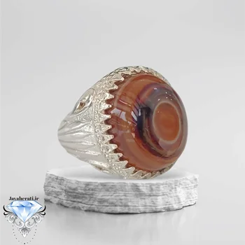انگشتر عقیق سلیمانی باباقوری بسیارزیبا