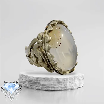 انگشتر عقیق قاصدکی معدنی