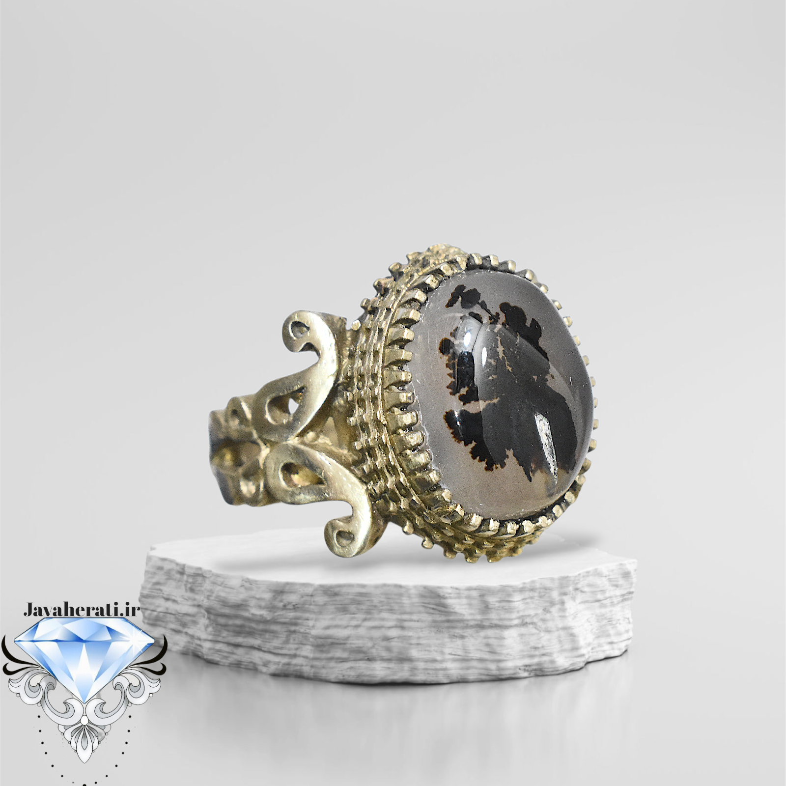 انگشترمردانه عقیق شجرقائن معدنی و ارزان