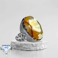 انگشترمردانه عقیق سلطانی مصور تاج