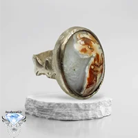 انگشتر عقیق سلیمانی سلطانی مصور معدنی و بینظیر