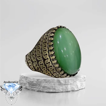 انگشتر مردانه عقیق سبز ارزان