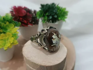 انگشتر عقیق جزع سلیمانی فعال و ارزشمند