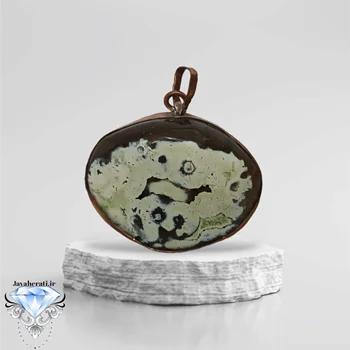 آویز عقیق سلیمانی مصور طبیعی و درشت