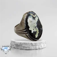 انگشتر عقیق جزع مصور بینظیر آداب دار و فعال