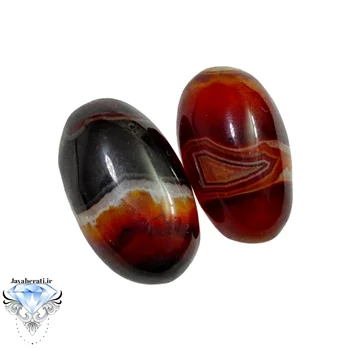جفت مهره عقیق سلیمانی مصور خارق العاده وبینظیر