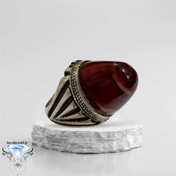 انگشتر عقیق سلیمانی کله قندی درشت وبینظیر