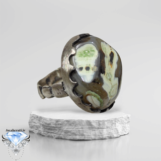 انگشتر عقیق سلیمانی مصورآدم فضایی فعال وبینظیر