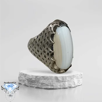 انگشتر آلیاژی عقیق سلیمانی معدنی وارزشمند