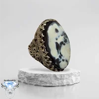 انگشتر عقیق جزع مصور درشت و فعال