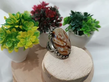 انگشترمردانه عقیق کوارتز طبیعی بسیارخاص وزیبا