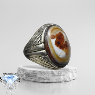 انگشترمردانه عقیق سلیمانی دوپوست لامه دار