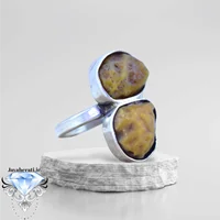 انگشترنقره دستساز جفت عقیق صحرای گوبی (زوعه)