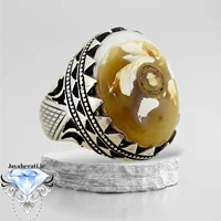 انگشترنقره عقیق سلیمانی تک خال فعال