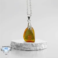 گردنبند سنگ کهربا اصل 3قیراطی