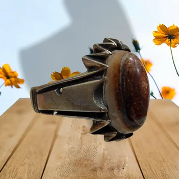 انگشتر سه پوست کلوخه معدنی زیباوارزشمند