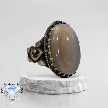 انگشتر عقیق کبود معدنی فردوس