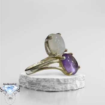 انگشترنقره زنانه مون استون و آمیتیست